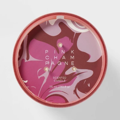 28oz Glass Champagne Candle Light Pink - Opalhouse™ 5 28oz Glass Champagne Candle Light Pink - Opalhouse™ - Image 3