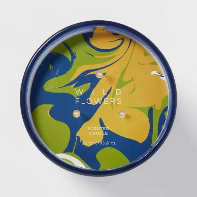 28oz Glass Wildflowers Candle Blue - Opalhouse™ 5 28oz Glass Wildflowers Candle Blue - Opalhouse™ - Image 3