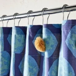 In The Name Of Love Shower Curtain With Poms Blue - Opalhouse⢠Designed By Jungalowā¢