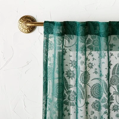 66"-120" Medallion Snap Grip French Curtain Rod Brass - Opalhouse™ Designed With Jungalow™ 4 66"-120" Medallion Snap Grip French Curtain Rod Brass - Opalhouse™ Designed With Jungalow™ - Image 2
