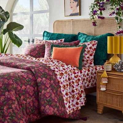 Printed Comforter And Sham Set Dark Purple - Opalhouse™ Designed With Jungalow™ 3 Printed Comforter And Sham Set Dark Purple - Opalhouse™ Designed With Jungalow™