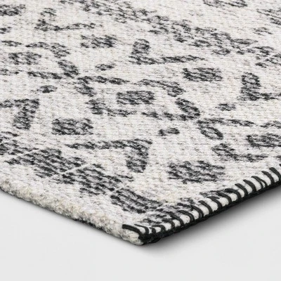 Diamond Printed Accent Aztec Rug Black - Opalhouse™ 4 Diamond Printed Accent Aztec Rug Black - Opalhouse™ - Image 2