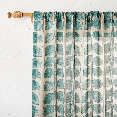 Pineapple Faux Wood Curtain Rod Natural Wood - Opalhouse™ Designed With Jungalow™ 4 Pineapple Faux Wood Curtain Rod Natural Wood - Opalhouse™ Designed With Jungalow™ - Image 2